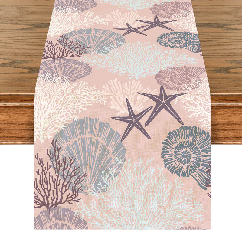 Пътека за маса "Океан" в ориенталски дизайн с флорални мотиви за маса на открито, закрито, парти, кухня, дом, трапезария, кафе, ресторант, декорация