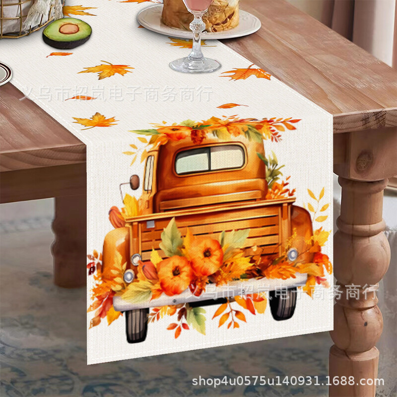 Трансгранична нова есенна покривка за маса с кленов лист и тиквени шарки, ленен принт, кухня, ресторант, изолация, декоративна покривка