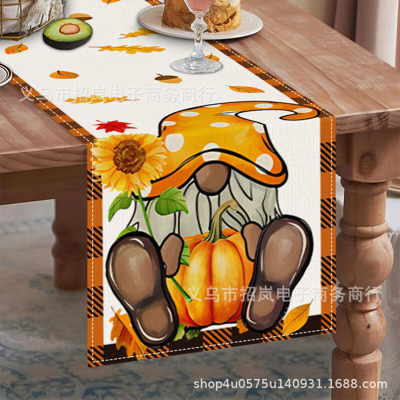 Трансгранична нова есенна покривка за маса с кленов лист и тиквени шарки, ленен принт, кухня, ресторант, изолация, декоративна покривка