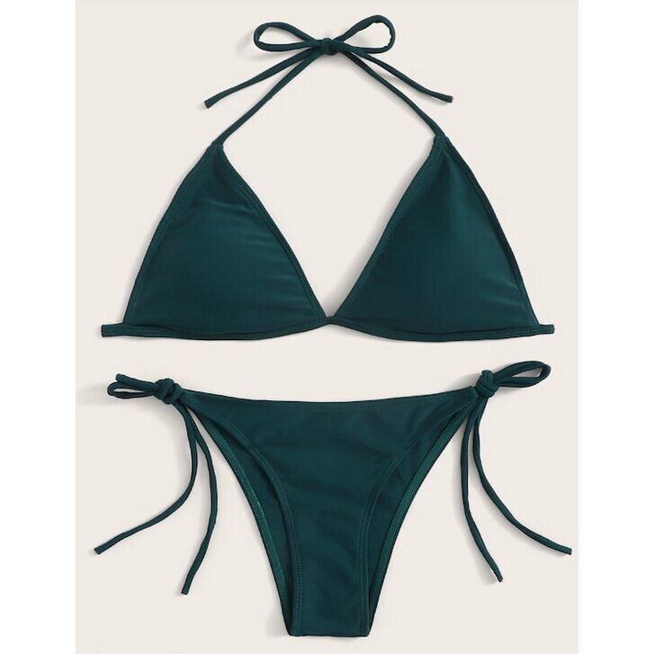 Καλοκαιρινό σέξι μπικίνι παραλίας 2024, μονόχρωμο γυναικείο μαγιό