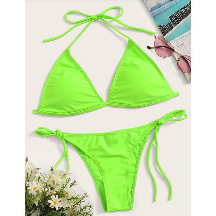 Καλοκαιρινό σέξι μπικίνι παραλίας 2024, μονόχρωμο γυναικείο μαγιό