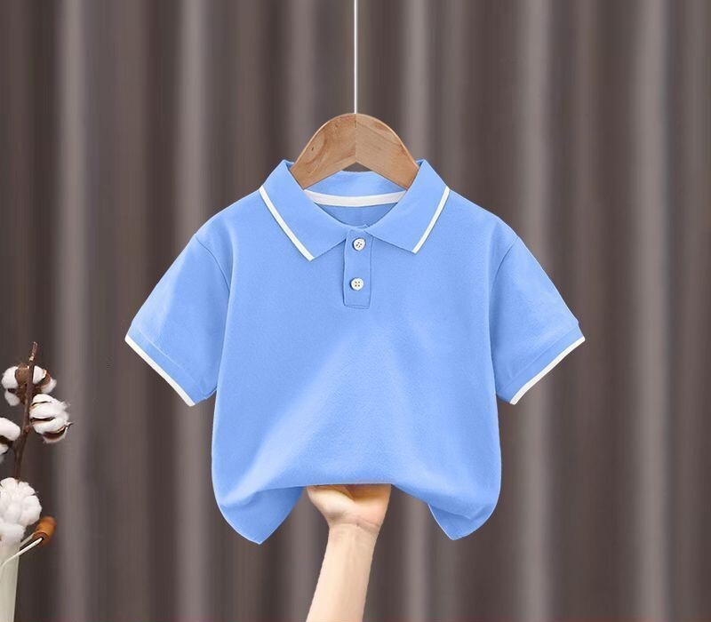 2025 m. vasariniai polo marškinėliai berniukams ir mergaitėms trumpomis rankovėmis, sugeriantys prakaitą, kūdikiams, vienspalviai, su atlapu, laisvalaikio, pusrankoviai