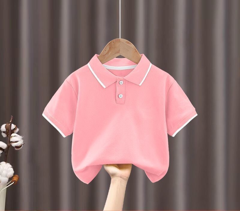 2025 m. vasariniai polo marškinėliai berniukams ir mergaitėms trumpomis rankovėmis, sugeriantys prakaitą, kūdikiams, vienspalviai, su atlapu, laisvalaikio, pusrankoviai