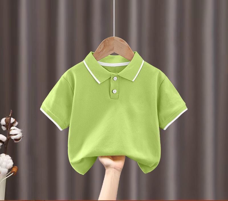 Ljetna polo majica za dječake i djevojčice 2025. s kratkim rukavima, upija znoj, za bebe, jednobojna, s reverom, ležerna, polurukavi