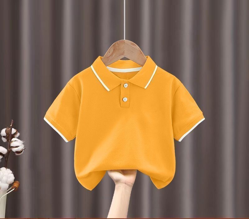 2025 m. vasariniai polo marškinėliai berniukams ir mergaitėms trumpomis rankovėmis, sugeriantys prakaitą, kūdikiams, vienspalviai, su atlapu, laisvalaikio, pusrankoviai