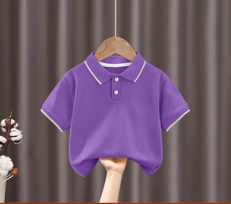 2025 m. vasariniai polo marškinėliai berniukams ir mergaitėms trumpomis rankovėmis, sugeriantys prakaitą, kūdikiams, vienspalviai, su atlapu, laisvalaikio, pusrankoviai