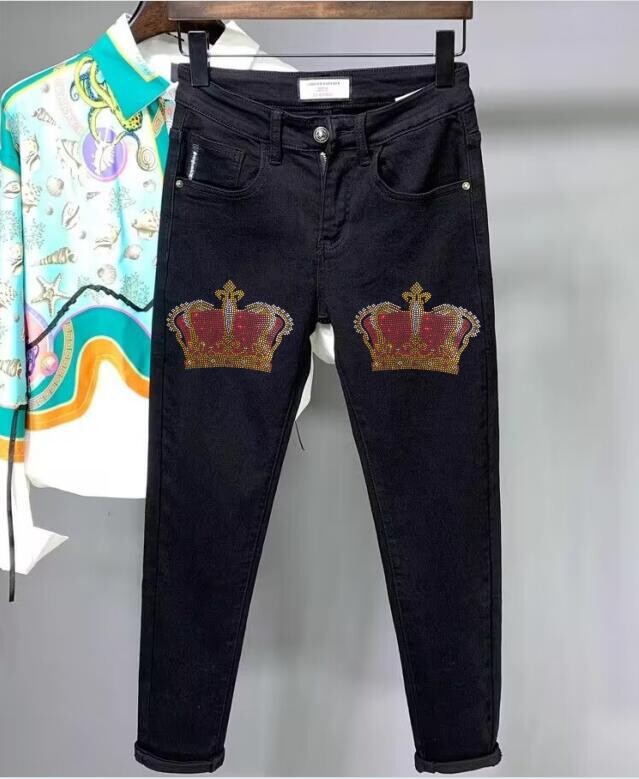 Διασυνοριακός προμηθευτής βαριών τζιν Hot Diamond, νέα ανοιξιάτικα βαμβακερά ελαστικά λεπτά ανδρικά τζιν 2023