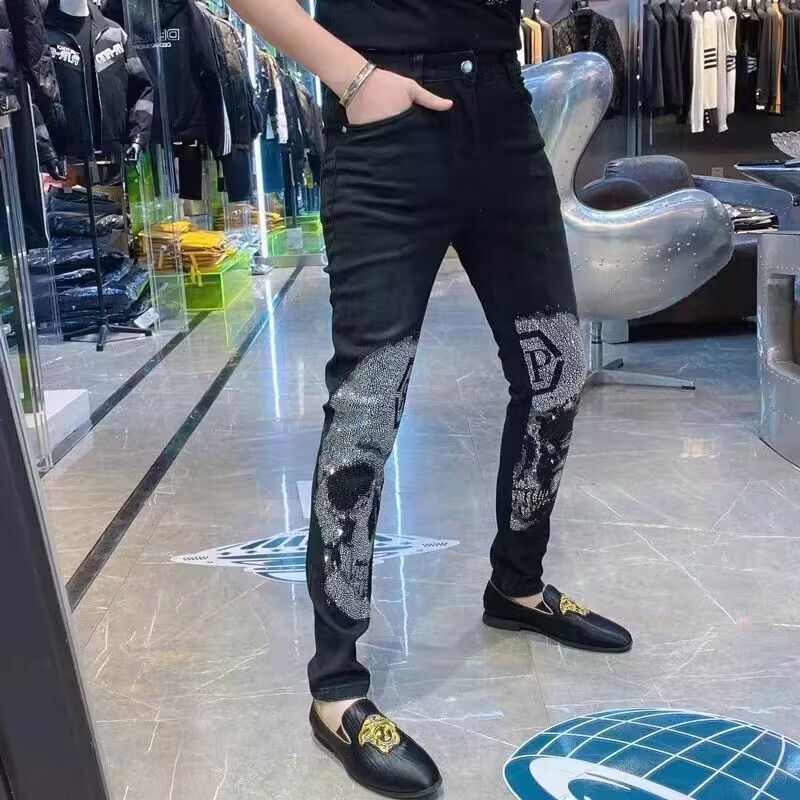 Διασυνοριακός προμηθευτής βαριών τζιν Hot Diamond, νέα ανοιξιάτικα βαμβακερά ελαστικά λεπτά ανδρικά τζιν 2023