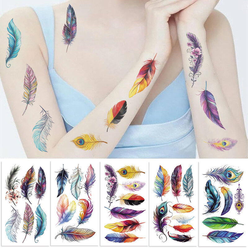 10 нови трансгранични цветни перцеви временни водоустойчиви татуировки стикери за парти празник подарък играчки стикери могат да бъдат