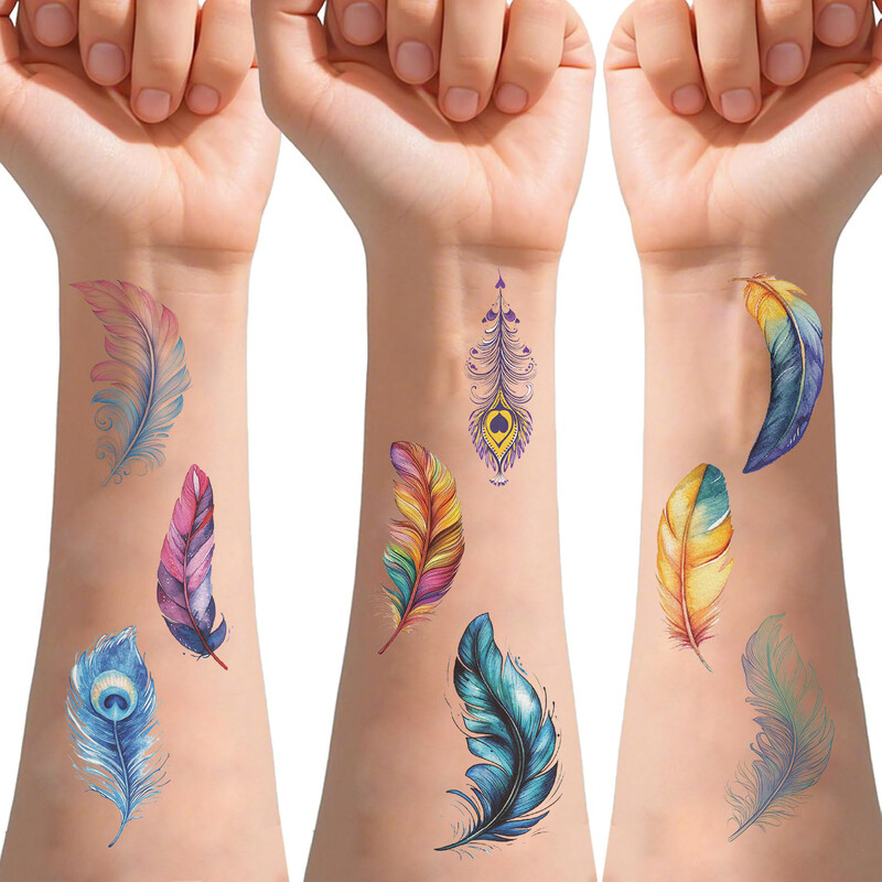 10 нови трансгранични цветни перцеви временни водоустойчиви татуировки стикери за парти празник подарък играчки стикери могат да бъдат