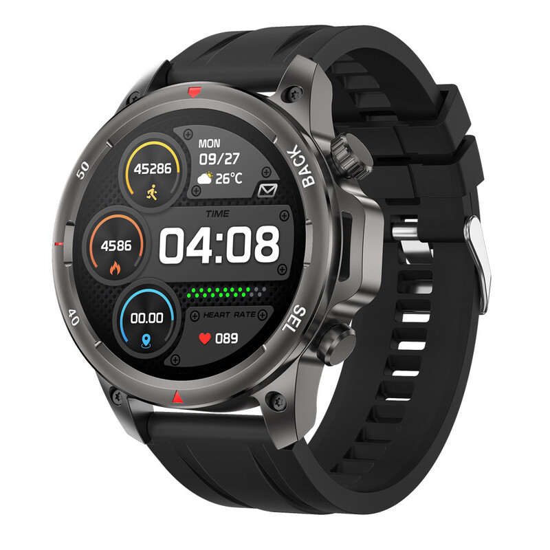 Нов смарт часовник DK68 с кръгъл екран, фенерче, Bluetooth разговори, офлайн плащане, пулс, кръвен кислород, компас за упражнения