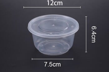 Διαφανές στρογγυλό μπολ μιας χρήσης 360ml~999ml πλαστικό μπολ σούπας νουντλς, εμπορικό κουτί για το σπίτι