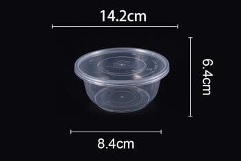 Διαφανές στρογγυλό μπολ μιας χρήσης 360ml~999ml πλαστικό μπολ σούπας νουντλς, εμπορικό κουτί για το σπίτι