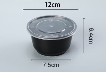 Διαφανές στρογγυλό μπολ μιας χρήσης 360ml~999ml πλαστικό μπολ σούπας νουντλς, εμπορικό κουτί για το σπίτι