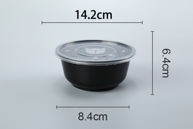 Skaidrus apvalus vienkartinis dubuo 360 ml ~ 999 ml plastikinis makaronų sriubos dubuo, komercinis namų maisto dėžutė