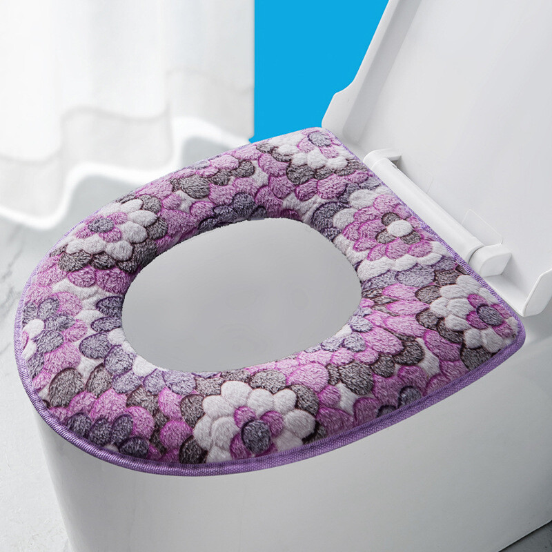 Buitinis sustorintas tualeto kilimėlis su užtrauktuku, tualeto kilimėlis su lipdukais, keturi metų laikai, universalus tualeto kilimėlis, plaunamas tualeto dangtis