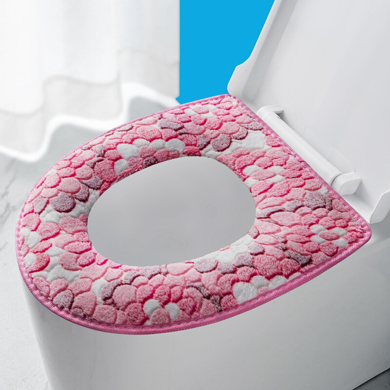 Buitinis sustorintas tualeto kilimėlis su užtrauktuku, tualeto kilimėlis su lipdukais, keturi metų laikai, universalus tualeto kilimėlis, plaunamas tualeto dangtis