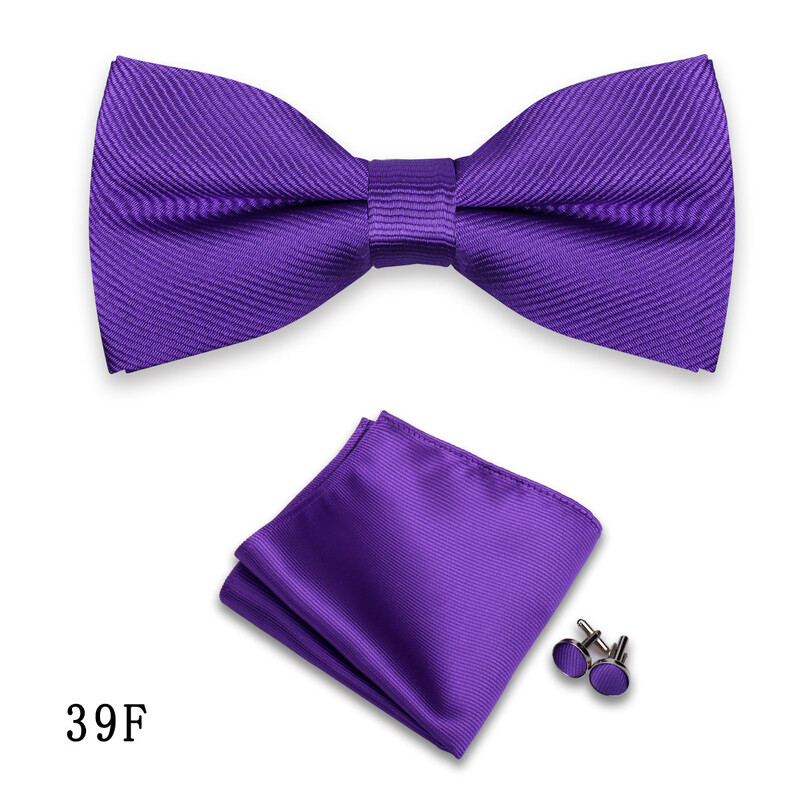 Muški set haljina od 3 dijela s leptir-mašnom, jednobojnim prugama, kvadratnim manžetama, dodacima za svadbenu svečanost i vinsko crvenom vrpcom