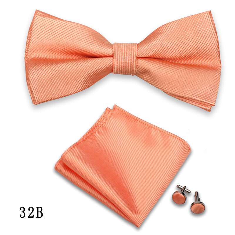 Muški set haljina od 3 dijela s leptir-mašnom, jednobojnim prugama, kvadratnim manžetama, dodacima za svadbenu svečanost i vinsko crvenom vrpcom