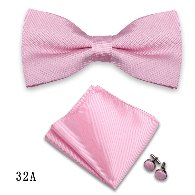 Muški set haljina od 3 dijela s leptir-mašnom, jednobojnim prugama, kvadratnim manžetama, dodacima za svadbenu svečanost i vinsko crvenom vrpcom