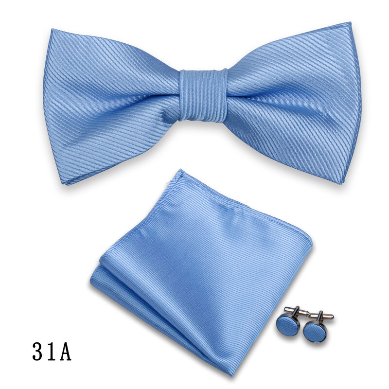 Muški set haljina od 3 dijela s leptir-mašnom, jednobojnim prugama, kvadratnim manžetama, dodacima za svadbenu svečanost i vinsko crvenom vrpcom