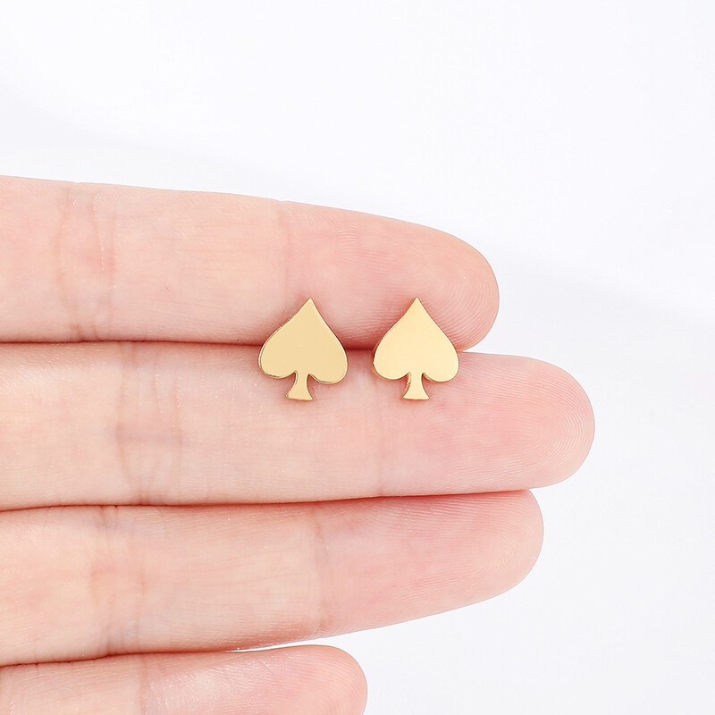 Модни бижута от неръждаема стомана, огнени обеци във формата на сърце от праскова, фабрично място