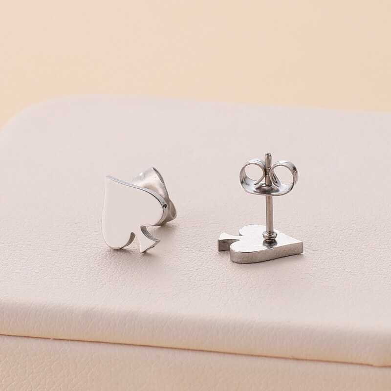 Модни бижута от неръждаема стомана, огнени обеци във формата на сърце от праскова, фабрично място