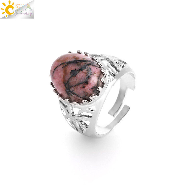 Ξένο εμπόριο διασυνοριακών κοσμημάτων χονδρικής φυσικής πέτρας ροζ χαλαζία χρώμα νεφρίτη οψιδιανό δαχτυλίδι με ρυθμιζόμενη τρύπα για άνδρες και γυναίκες