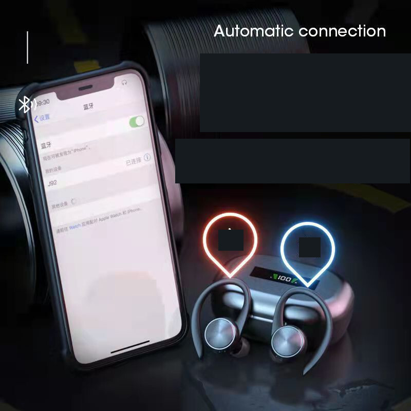 Трансграничен частен модел R200tws спортни Bluetooth слушалки 5.3 спортни безжични слушалки с LED цифров дисплей, устойчиви на пот