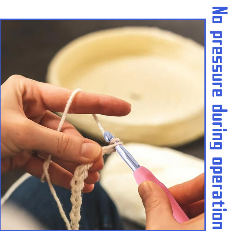  Karšto pardavimo krištolo nėrimo vąšelių, TPR plastikinės rankenos, aliuminio nėrimo vąšelių rinkinys „pasidaryk pats“ vilnos mezgimo įrankiai