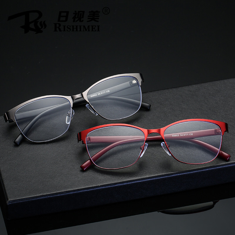 Jaunas lasāmbrilles pieaugušām sievietēm 2024. gadā, modernas lasāmbrilles ar aizsardzību pret zilo gaismu, metāla optiskie rāmji