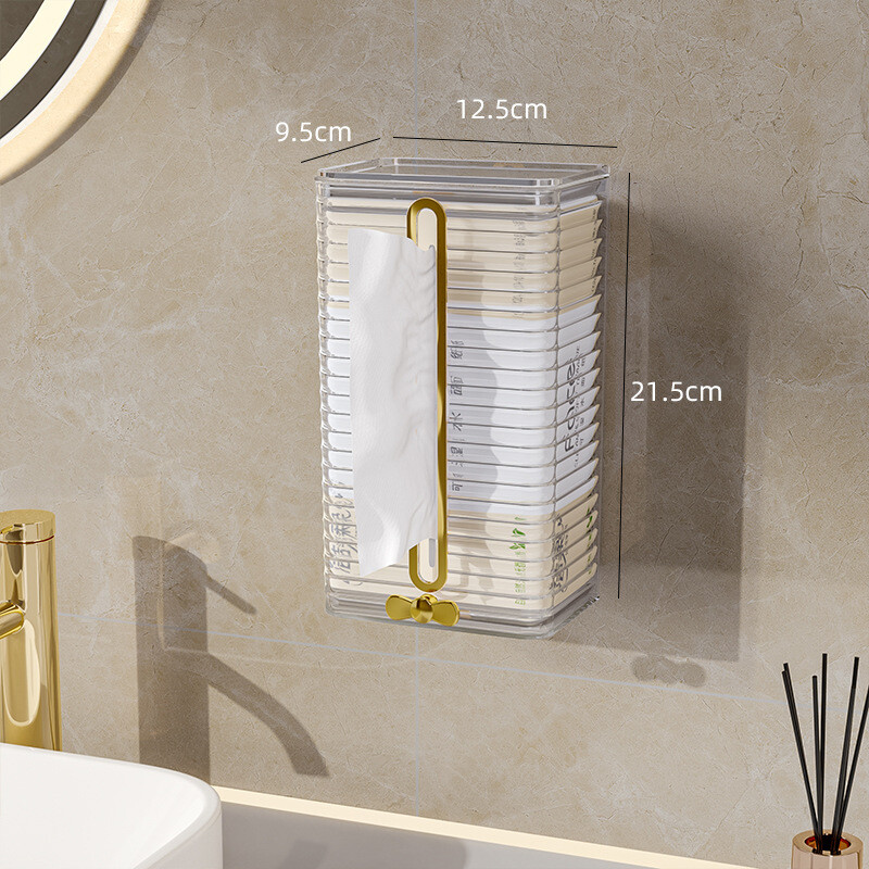 Ελαφρύ πολυτελές κουτί χαρτομάντιλων, επιτοίχιο κουτί αποθήκευσης χαρτομάντιλων προσώπου, τουαλέτα, μπάνιο, κουζίνα, χωρίς διάτρηση, ανεστραμμένο κουτί χαρτιού