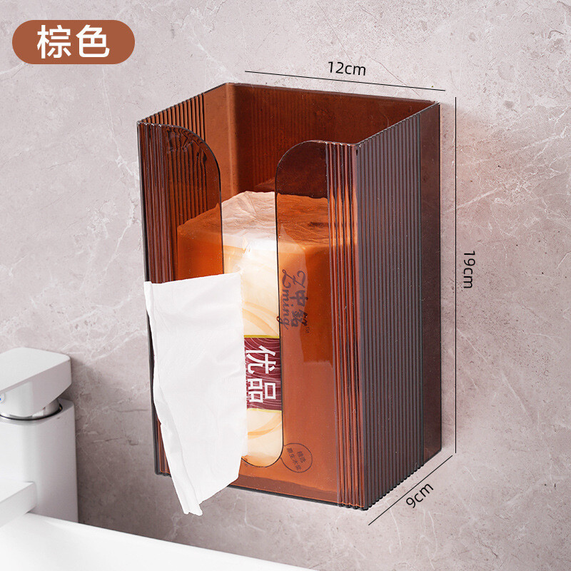 Ελαφρύ πολυτελές κουτί χαρτομάντιλων, επιτοίχιο κουτί αποθήκευσης χαρτομάντιλων προσώπου, τουαλέτα, μπάνιο, κουζίνα, χωρίς διάτρηση, ανεστραμμένο κουτί χαρτιού