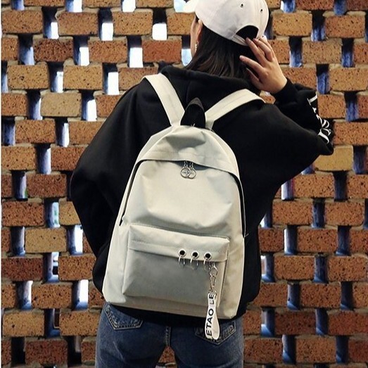 Нова модерна ежедневна раница от трансграничен тип, семпла и модерна, едноцветна раница, унисекс платнена ученическа чанта в колежански стил