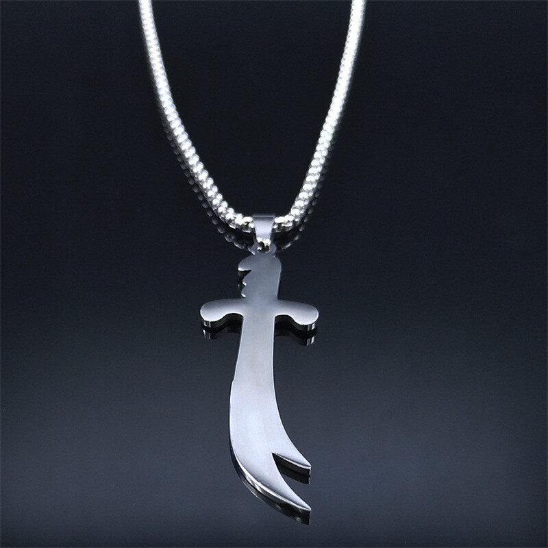 Nove ogrlice s Alijevim mačem u retro arapskom stilu s privjeskom i nakitom, reljefne u obliku šupljeg uzorka