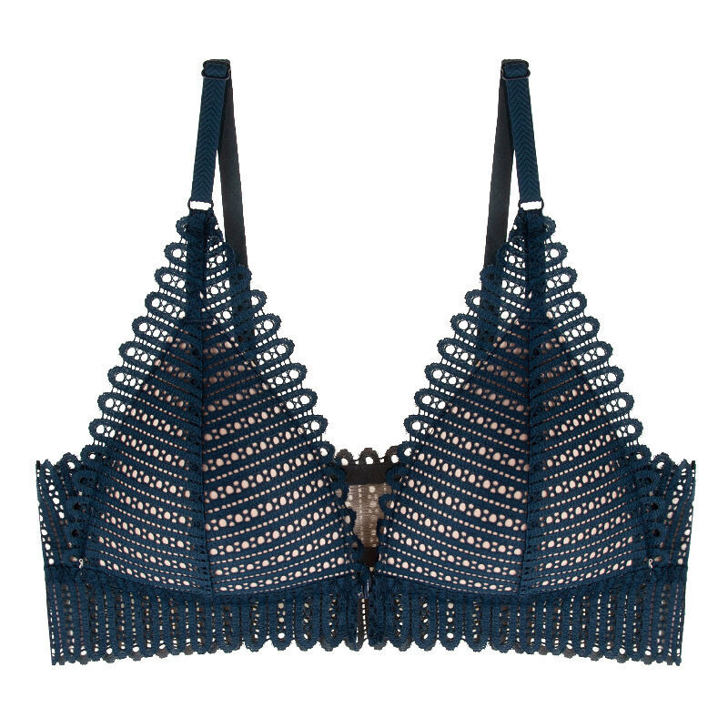 Γυναικεία εσώρουχα με γαλλικά τριγωνικά cups, λεπτή, σέξι δαντέλα, όμορφο σουτιέν με αγκράφα στο πίσω και μπροστά μέρος, σούρες χωρίς ατσάλινους κρίκους