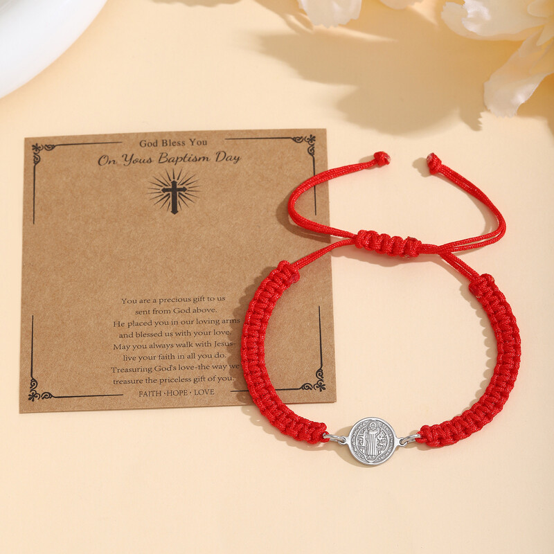 Nove europske i američke prekogranične retro okrugle pločice od nehrđajućeg čelika, podesiva užad za ruke, narukvice za muškarce i žene, nakit