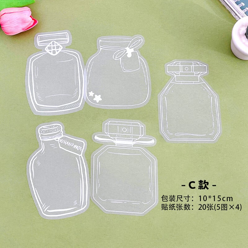 Kūrybingi džiovintų gėlių buteliai, studentų lipdukai, permatomi PET augalai, lipdukai, pakuotė, rankų darbo, „pasidaryk pats“ žymė, maža dovana