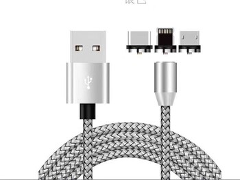 Магнитен кабел за данни Android Micro USB 3-в-1 кабел за зареждане, съвместим с Apple Type-C
