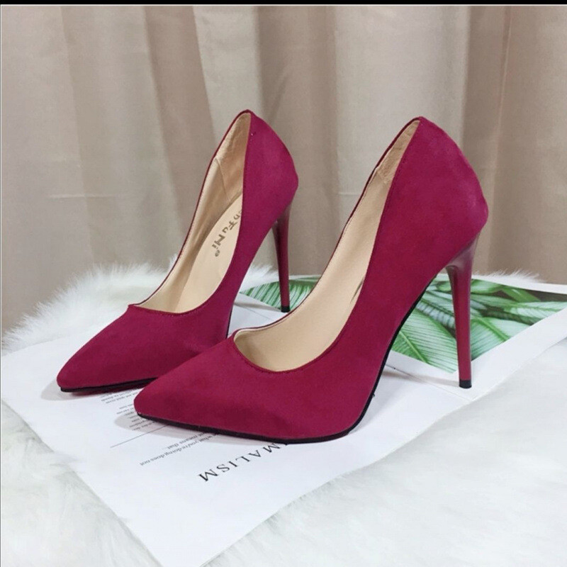 Proljeće i jesen 2025. Novi stil 12 cm štikle od brušene kože s oštrim vrhom, plitkim ustima, za transvestite