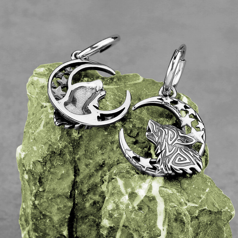 Prekogranično vruće prodavane vikinške naušnice od nehrđajućeg čelika s vučjom glavom, mjesecom, zvijezdom, modni retro visokokvalitetni nakit za uši 