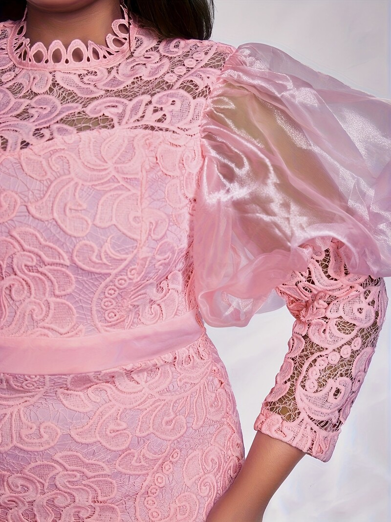 2025 нова трансгранична европейска и американска дамска елегантна официална пола с мастилена дантела и оголени рамене