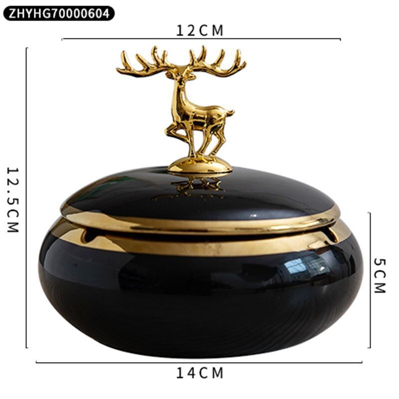 Τασάκι Δημιουργικό τασάκι, πολυτελές, υψηλής ποιότητας, με καπάκι, για την αποφυγή ιπτάμενης τέφρας, γραφείο, σπίτι, κεραμικό, μοντέρνα διακόσμηση