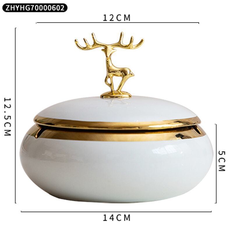 Τασάκι Δημιουργικό τασάκι, πολυτελές, υψηλής ποιότητας, με καπάκι, για την αποφυγή ιπτάμενης τέφρας, γραφείο, σπίτι, κεραμικό, μοντέρνα διακόσμηση