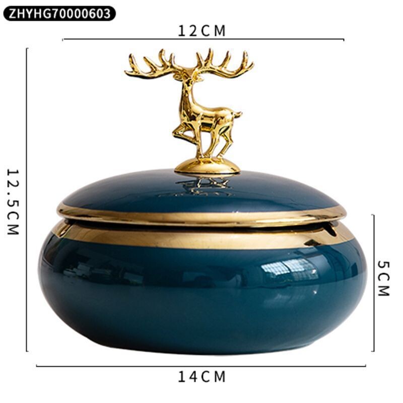 Τασάκι Δημιουργικό τασάκι, πολυτελές, υψηλής ποιότητας, με καπάκι, για την αποφυγή ιπτάμενης τέφρας, γραφείο, σπίτι, κεραμικό, μοντέρνα διακόσμηση