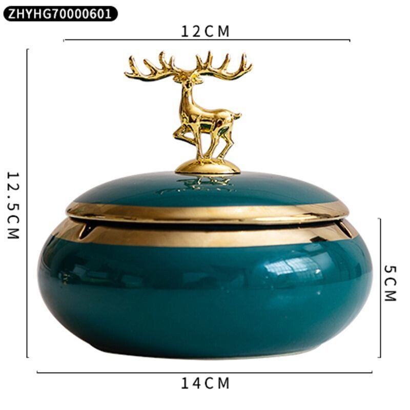 Τασάκι Δημιουργικό τασάκι, πολυτελές, υψηλής ποιότητας, με καπάκι, για την αποφυγή ιπτάμενης τέφρας, γραφείο, σπίτι, κεραμικό, μοντέρνα διακόσμηση