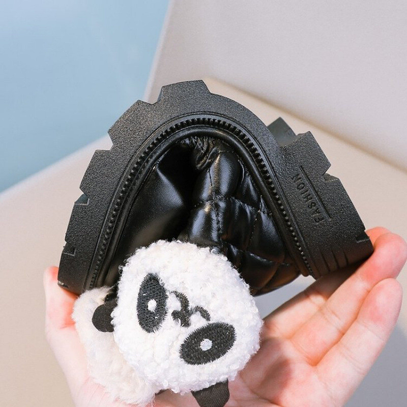 Mergaičių batai, 2024 m. žiema, nauji stori šilti vaikiški sniego batai, vidutinio ir didelio dydžio, vaikiški mergaitėms skirti batai, princesės, aulinukai iki blauzdos vidurio