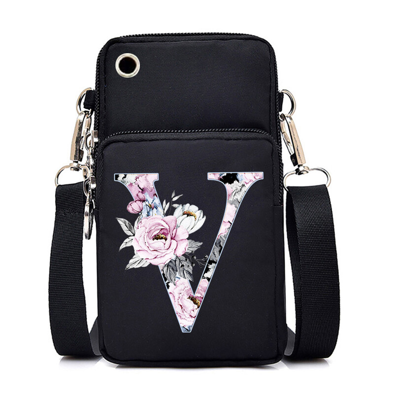 26-азбучен принт ежедневна преносима чанта през рамо нова чанта за през рамо многофункционална модна чанта за мобилен телефон