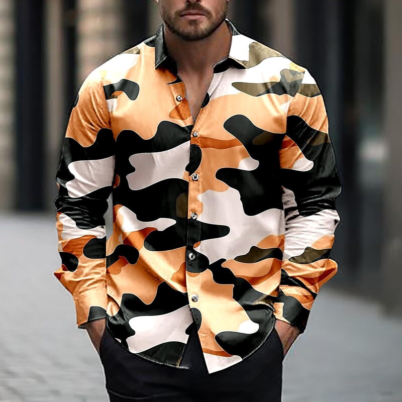 Мъжка вталена риза, универсална, за ежедневие, пролетно-есенна, младежка, нова тенденция, камуфлажен кардиган