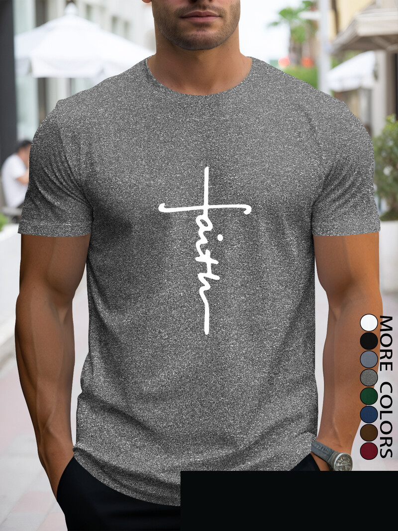 Мъжка тениска с къс ръкав, подходяща за пролетно-летни ваканции, свободно време, спорт, мода и много продавани топове.